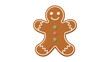 © Awaisii - Single gingerbread man cookie with icing decorations, clean vector design, festive colors, white background