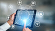 © InfiniteFlow - Multimedia technology with video, audio, photo and streaming icons representing digital media, communication and online platforms in a modern multimedia world. Gist