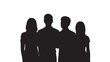 © Png Art - Silhouette of a group of people diverse team standing together vector illustration on white background