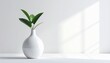 © zerogami - Green plant with vase, and white.