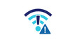 © Mark - Wifi connection alert icon with exclamation mark on white background