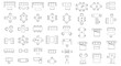 © Hesh - Top view architectural furniture symbols set. 2D CAD plan vector icons for interior design and floor plans