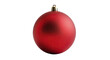 © Vlad - A single elegant red Christmas ornament with a matte finish and a golden cap is shown in a minimalist style, creating a classic and traditional holiday mood