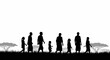 © Sikapat - Silhouettes of a family walking together in a savanna landscape.