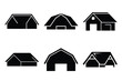 © Bhabas - simple farm  barn roof symbol silhouette icon set. Agriculture, farming silhouette icons