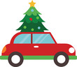 © HM - Christmas Travel Car Illustration