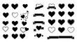© Nyambek - Black and white heart icons and ribbon elements for love, romance, and Valentine's Day