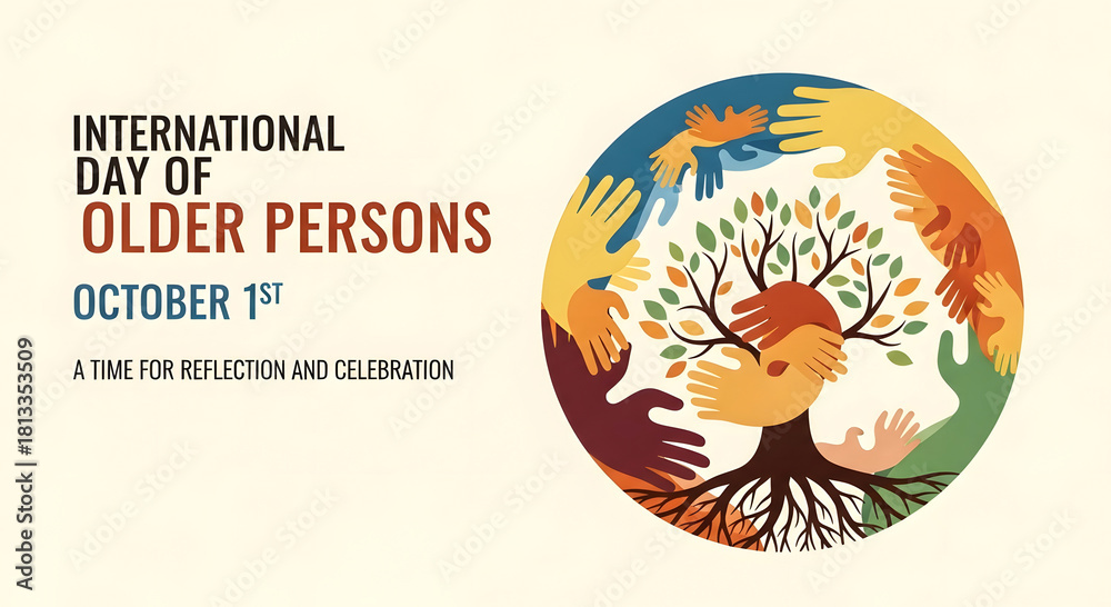 International day of older persons october 1st with diverse hands ...