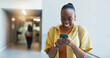 © DavidsPrime/peopleimages.com - University, student and woman with smartphone, excited and email for test results. Funny, college and happy person with cellphone, knowledge and app for scholarship, social media or higher education