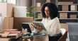 © DavidsPrime/peopleimages.com - Boxes, logistics and tablet with woman in distribution depot for delivery or shipping agenda. App, schedule and supply chain management with person in warehouse office for checklist or tracking