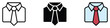 © MdNurul - Shirt and tie icon vector. career fashion, formal clothing, and corporate identity symbol. vector illustration.