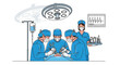 © Tine - Surgical Team Performing Operation Under Bright Lights in Operating Room