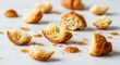 © NoorArt Studio - Close up of flaky croissant pieces showing airy interior