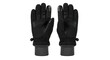 © Vladislav - A pair of modern black winter gloves with touchscreen compatible fingertips, textured non-slip palms for enhanced grip, and warm grey knitted cuffs for cold weather