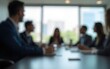 © wu - Blurred Business People In Conference Room Meeting. High quality