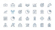 © Kastara - Business and finance icons set in simple blue line art style