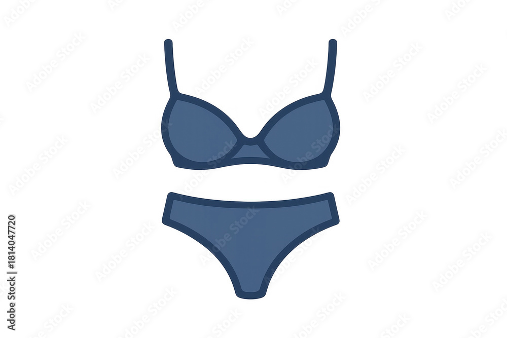Blue two-piece swimsuit. Bikini icon or symbol with transparent ...