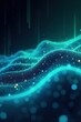 © Leonardo - Ondas digitales abstractas que crean un paisaje tecnológico luminoso