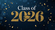 © TaefaSultana - Sparkling gold class of 2026 graduation announcement with falling confetti and bokeh lights