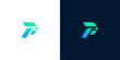 © anello - Abstract letter P logo with a forward arrow, dynamic and modern design with gradient colors