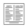 © VECTOR - Illustration of a balance sheet with assets and liabilities isolated on for accounting