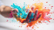 © Александр Марченко - Hand exploding with vibrant colorful powder creativity