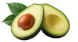 © MstNasima - Fresh ripe avocado halved showing seed and creamy green flesh isolated on transparent background