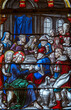 © Joan - Stained glass (19th century) of Miracle of Jesus: During a wedding in Cana Jesus, transforms water into wine.
