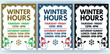 © Design_Shop - Winter Hours Signs With Snowmen And Snowflakes announcement