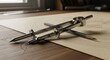 © Imam - Close-up of a compass on a wooden table with paper.