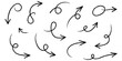© jonty - Hand drawn Arrows Set Doodle Arrow Collection Sketch Direction Signs Grunge Arrows Black Ink Vector Graphics Navigation