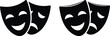 © MDAbdul - Comedy and tragedy masks black and white illustration