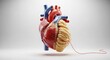 © MMerellinn - Human heart burdened by significant fatty deposits, clearly showing obesity consequences and poor nutrition causing severe cardiovascular disease, high pressure, and heart attack danger.