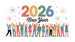 © mstmahmuda - Celebrating New Year 2026: A diverse group of people joyfully celebrates the arrival of 2026, creating a sense of unity and hope.