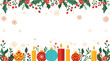 © Nurdaliah - template of a Christmas decoration banner featuring a flat design style with a festive holiday theme, incorporating vibrant colors and bold shapes