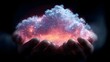 © sungedi - Cupped hands gently cradle a luminous cloud filled with glowing particles against a dark background