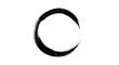 © Wisnu782 - A black ink brush stroke forming an open, incomplete circle on a white background, reminiscent of a Zen Ensō.