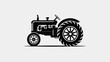 © hamad - Classic vintage tractor silhouette depicting agricultural heritage and rural farming machinery silhouette