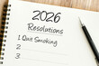 © Reza - Planning for a Healthier Future A Notebook Displaying 2026 Resolutions with Quit Smoking as a Top Goal