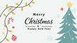 © fashanbd - A festive Merry Christmas and Happy New Year background for Greeting cards with tree Branches Christmas tree gold paper. Merry Christmas vector text Calligraphic Lettering Vector illustration.