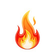 © PNG River  - 3D fire flame glossy icon (2).Vibrant cartoon flame icon with bright orange and yellow colors isolated on transparent background