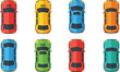 © Mstsalma - Colorful cartoon cars in a top down view arranged in a grid pattern