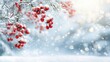 © Sergei_Pgh - Vibrant evergreen branches with red berries against a bright snowy backdrop in winter light