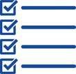 © Bsicon02 - Four blue checkmark list items with horizontal lines a simple graphic design on transparent background