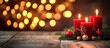 © May - Third Sunday of Advent - During Advent, three red candles are lit. Advent or Christmas background with space for text.