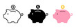 © Samantha - Piggy bank with Rupee coin Indian currency money icon saving, investment, finance, budgeting vector illustration.