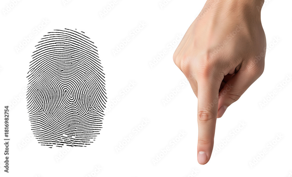 Finger Point Check Human Index Finger Pointing Towards Fingerprint Biometric Scan Security ...