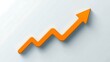 © MUSTAFIZUR - Vibrant orange arrow pointing upwards symbolizing business growth and financial success, a powerful visual metaphor for positive trends and market leadership
