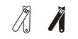 © John - Nail clippers icon on white background. Stock vector icon
