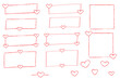 © Monika Jurczyk - Hand-drawn heart frame PNG set featuring red sketch borders and decorative hearts. Perfect for Valentine’s Day, love notes, scrapbooking, bullet journals, planners, digital stickers, social media.